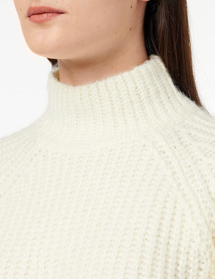 PIECES Long Sleeve high Neck Knit XS Cloud Dancer, XS Cloud Dancer