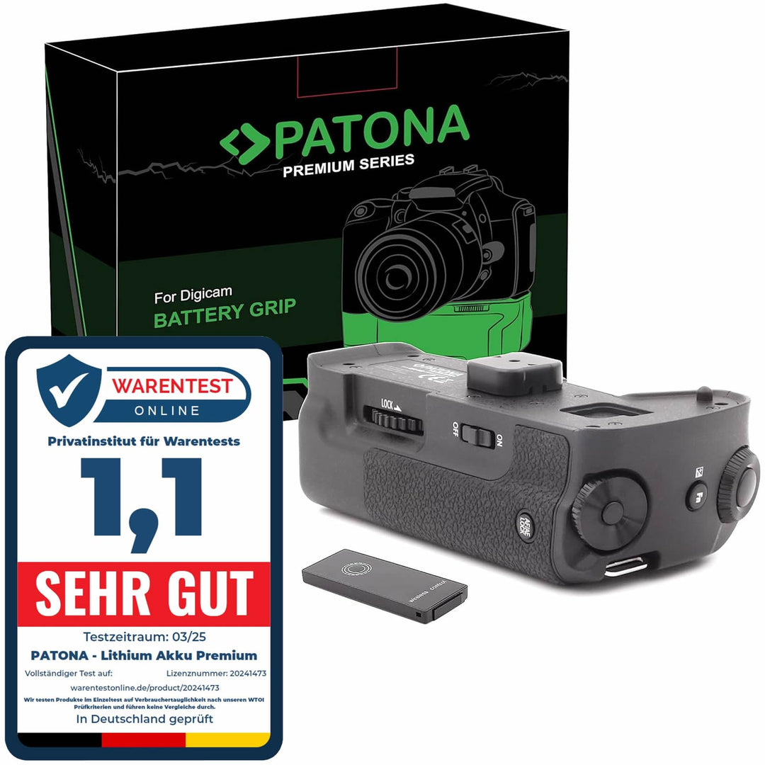 PATONA 1490 - Ersatz für Batteriegriff Panasonic DMW-BGG1 zu Lumix DMC-G80 DMC-G81 DMC-G85 - mit IR-