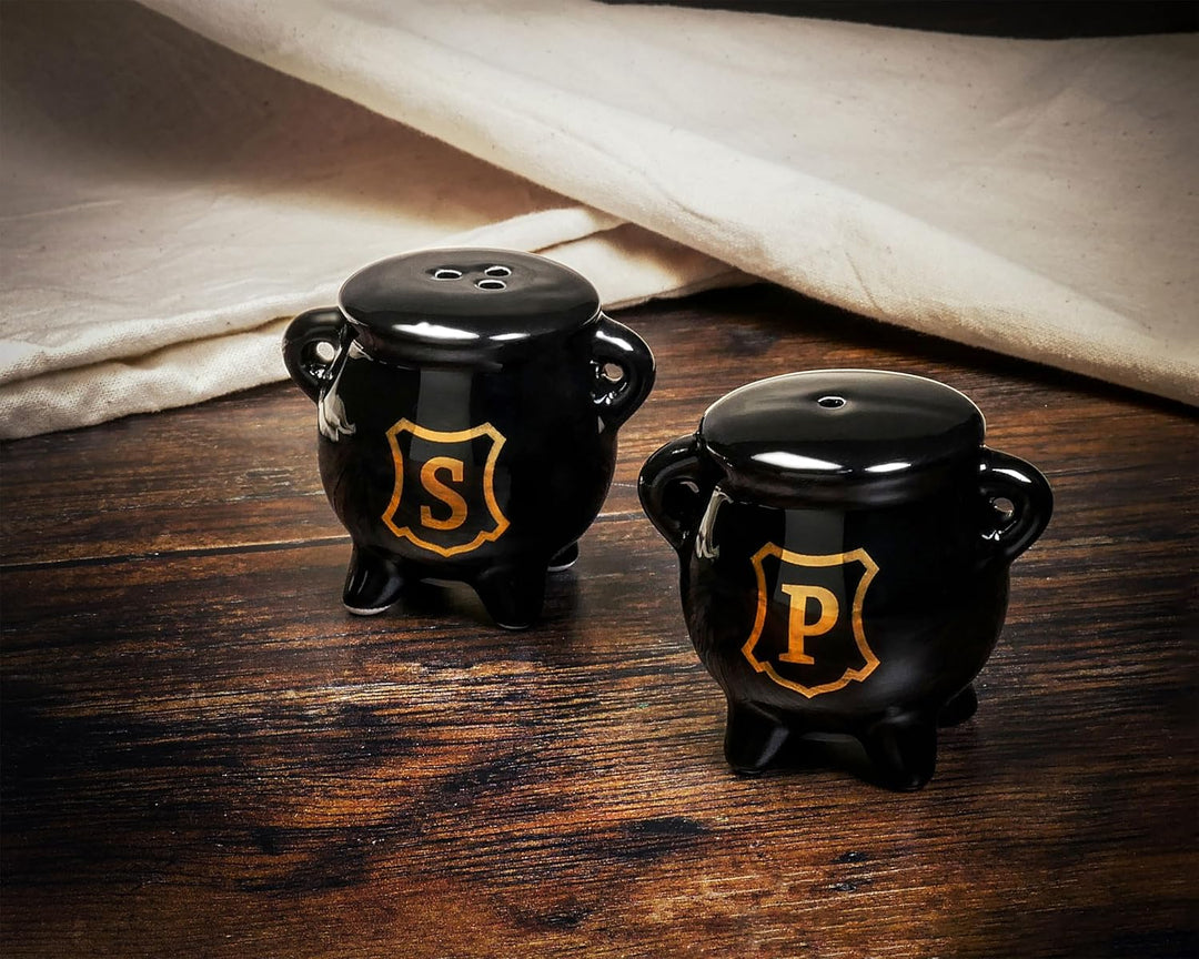 Elbenwald Kessel Salz- und Pfefferstreuer für Harry Potter Fans Keramik schwarz 5,8 x 4,8 x 4,5 cm
