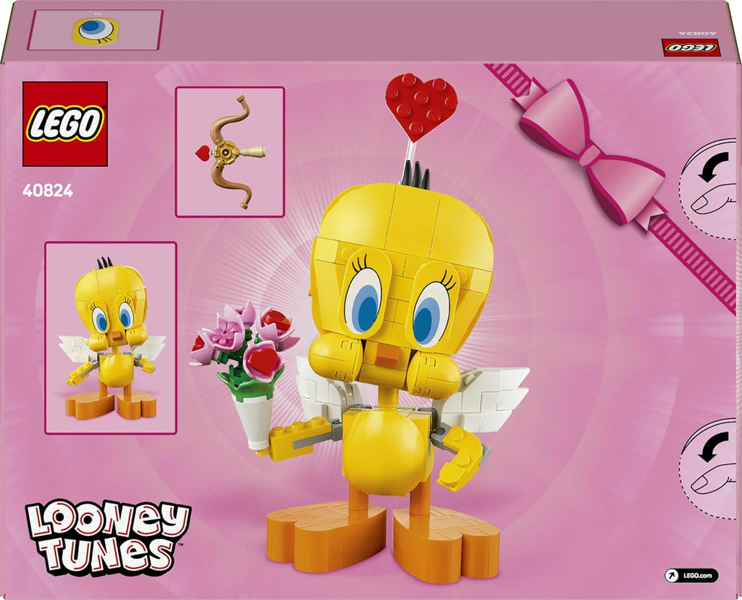 LEGO Looney Tunes Liebesbote Tweety - Modellbau zu Looney Tunes mit Zubehör - Blumenstrauss, Herz, A