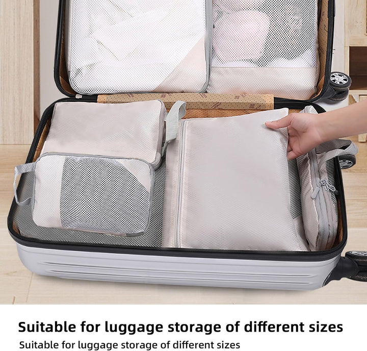 Kompressionspackwürfel für Koffer, 8 Stück erweiterbare Reisepackwürfel für Rucksack, ultraleichte R