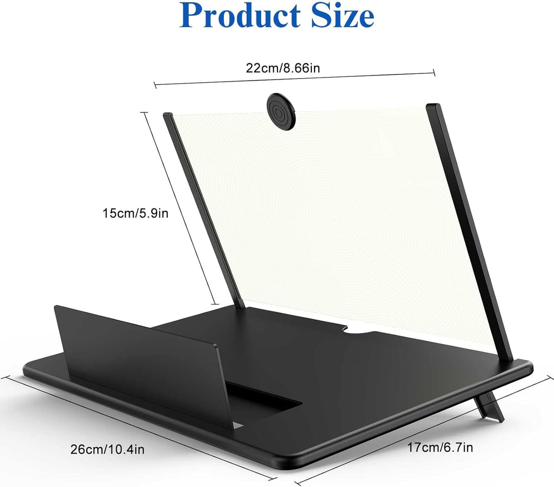 30,5 cm (12 Zoll) Bildschirmlupe für Handy, Fanlory 3D HD Vergrösserung Projektor-Bildschirmvergröss
