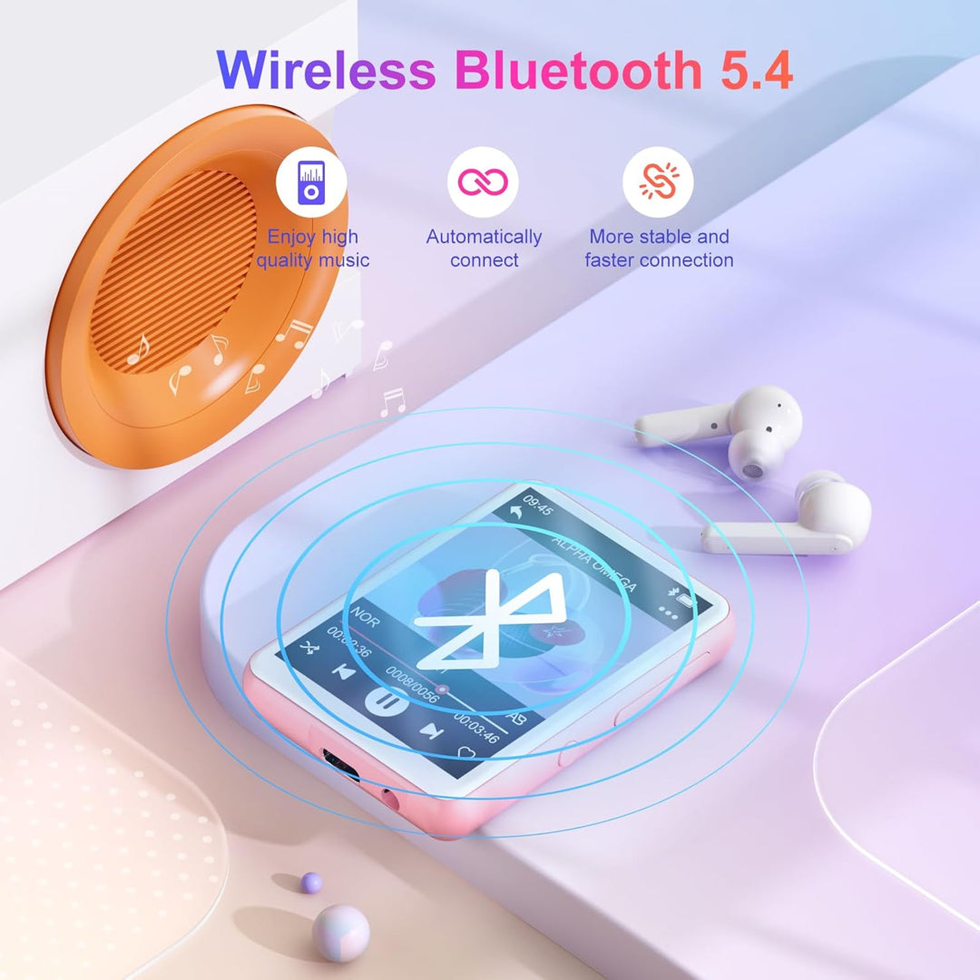 128GB MP3-Player Bluetooth 5.4, Oilsky 2,4 Zoll Full Touchscreen MP3, Tragbarer Musik Player mit Lau