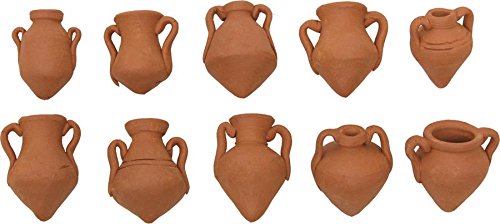 Krippenzubehör, Krüge Amphoren 10er Set mittel Höhe ca. 2,7cm