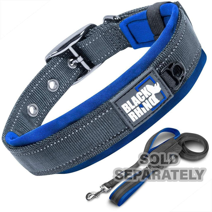 Black Rhino - Das Comfort Halsband Super Weiches Neopren Gepostertes Hundehalsband für alle Hunderas