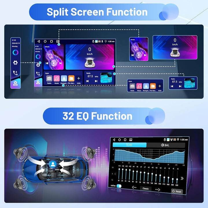 Inefala Android 15 Autoradio für Toyota Yaris/Vizi 2005-2011 4+64G mit Wireless CarPlay Android Auto