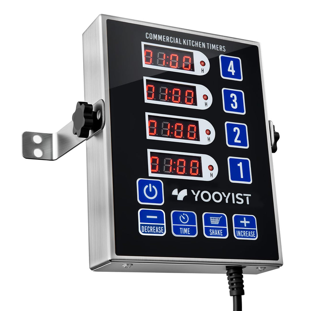 YOOYIST Professionelle Digitaler 4-Kanal-Küchentimer Restaurant Countdown Küchen Timer Kommerziell K