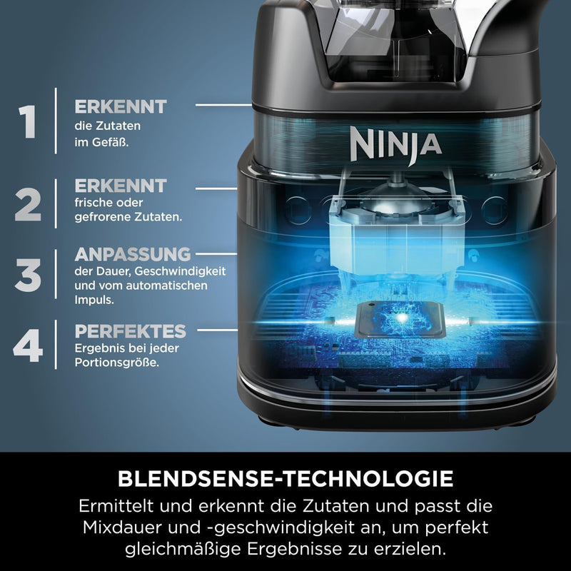 Ninja 2-in-1 Detect Power Mixer Pro & Single Serve, 1200W Mixer mit Krug, & 2x Single Serve Tassen,