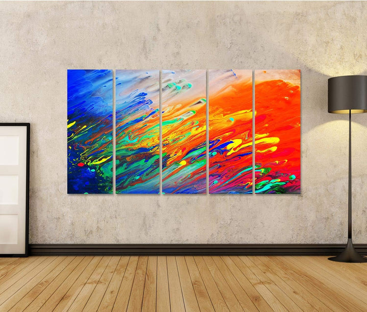 islandburner Bild auf Leinwand Bunt Abstrakt Acryl Farben Fliessen Hintergrund Bilder Wandbilder Pos
