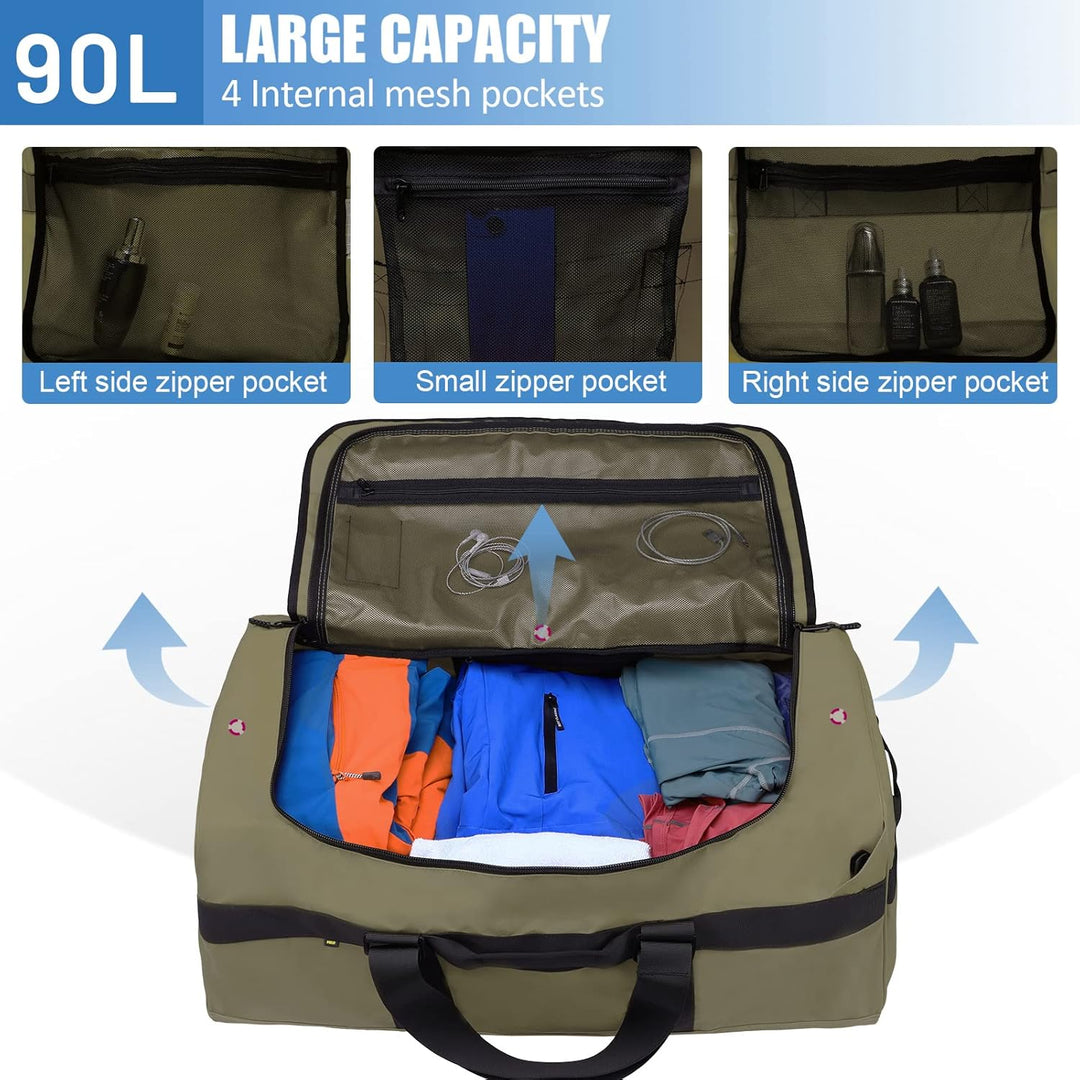 MIER Sporttasche Herren Wasserresistente Reisetasche gross Heavy Duty Convertible Sportrucksack mit