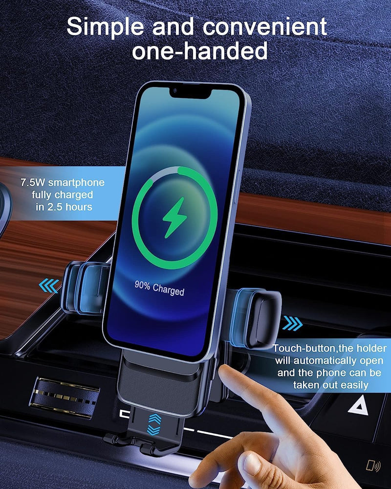 [2022 Upgrade] Drcowu 15W Fast Wireless Charger Auto Handyhalterung Mit Ladefunktion, Spulenfreie Po