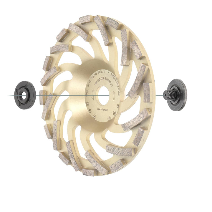 PRODIAMANT Diamant-Schleiftopf 180 mm x 22,2 mm Turbo ST81 Diamantschleifscheibe Beton Naturstein Pr