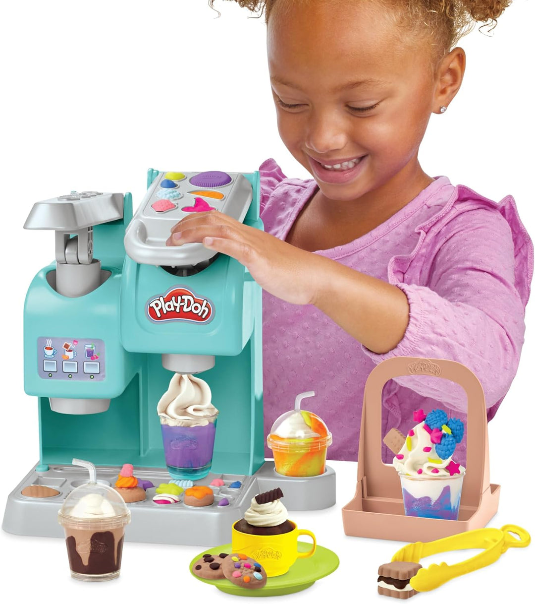 Play-Doh Kitchen Creations Knetspass Café, Café-Spielset mit 20 Accessoires und 8 Dosen zweifarbige