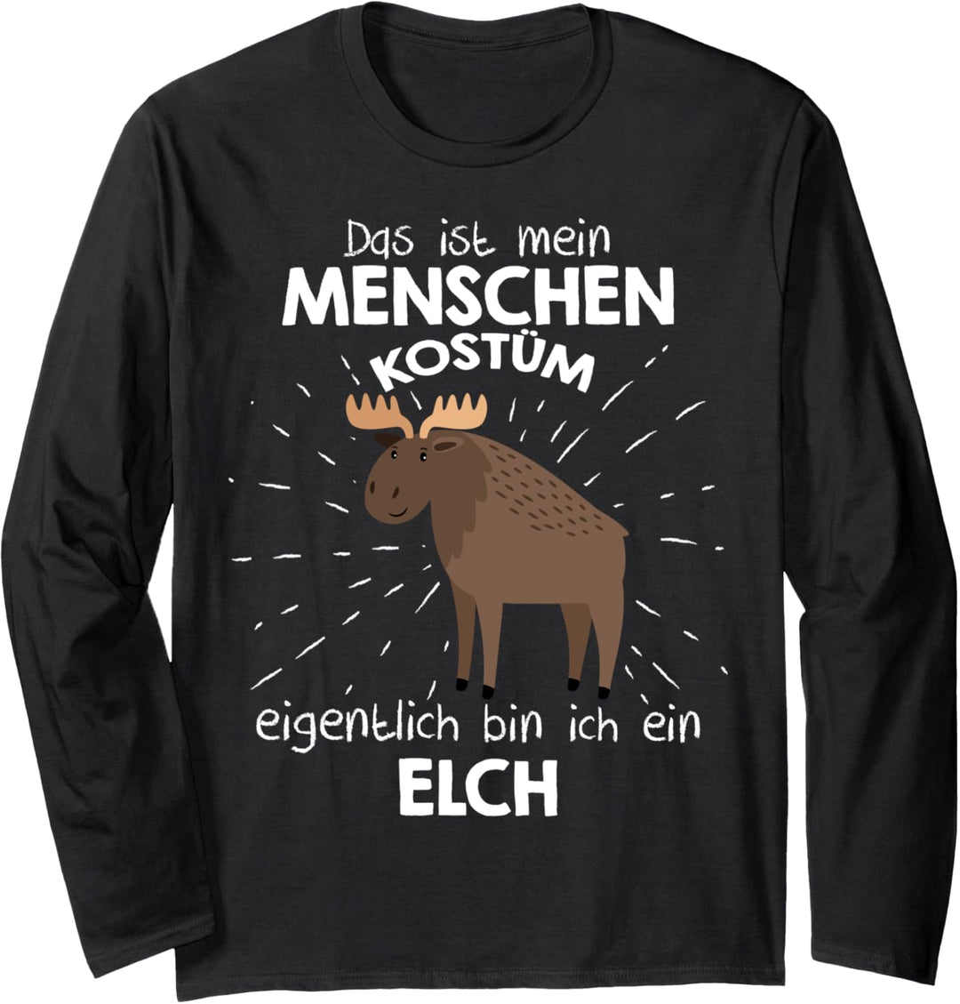 Mein Menschen Kostüm Bin ich ein Elch , Halloween Outfit Langarmshirt