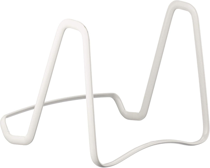 iDesign Metall-Buchständer, Kochbuchhalter, Dekoteller- und Fotohalter, Platzsparend, Weiss, weiss