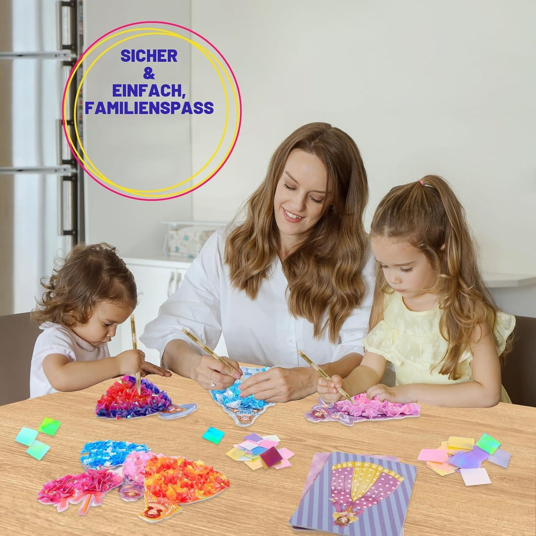 Yrinfay Poke Art Basteln Kinder - DIY 8 magische Prinzessinnen und 6 Accessoires - Prinzessin Bastel