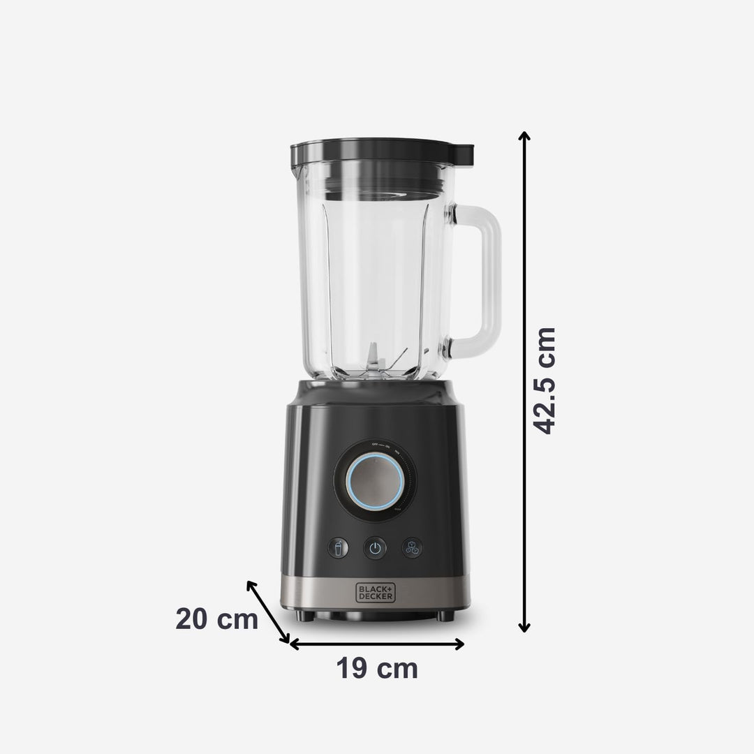 BLACK+DECKER – Standmixer BXJB2000E 2000W | Glasbehälter 1,8 L | Edelstahlklingen | Turbo-, Smoothie