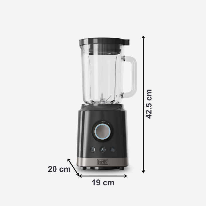 BLACK+DECKER – Standmixer BXJB2000E 2000W | Glasbehälter 1,8 L | Edelstahlklingen | Turbo-, Smoothie