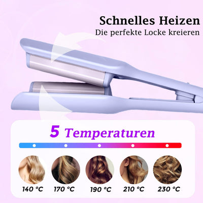 Grosscat Meerjungfrau Welleneisen, Lockenstab Locken für Haare 32mm, Deep Waves, Wasserwellen, Franz