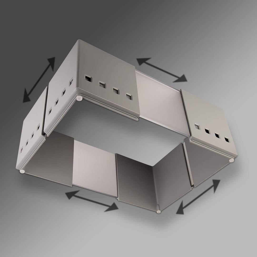 4er Set SO-TECH® CuisioFlex Trennwand Organisationsrahmen Aluminiumgrau/Weiss transluzent 4 Stück -
