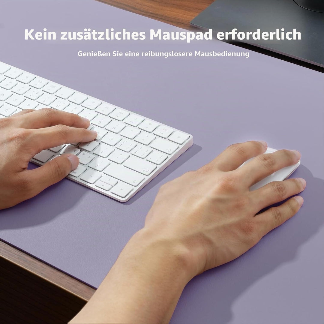 Aothia Schreibtischunterlage,Mauspad mit Leder und Rutchfeste Wildleder,Multifunktionales Office Mou