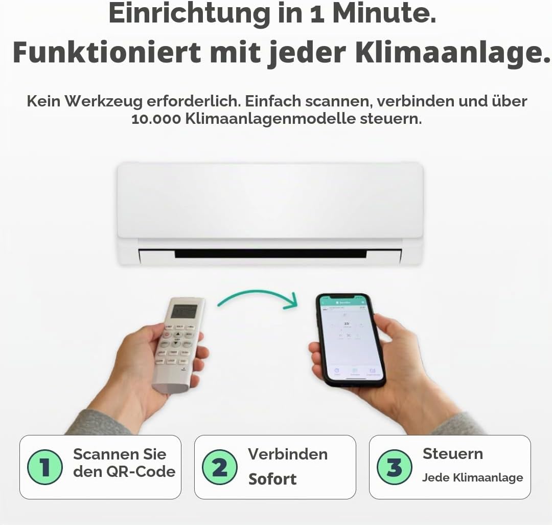 Sensibo Sky, kabellose smarte Steuerung für Klimaanlagen. Schnelle &amp; einfache DIY-Installation. Komf