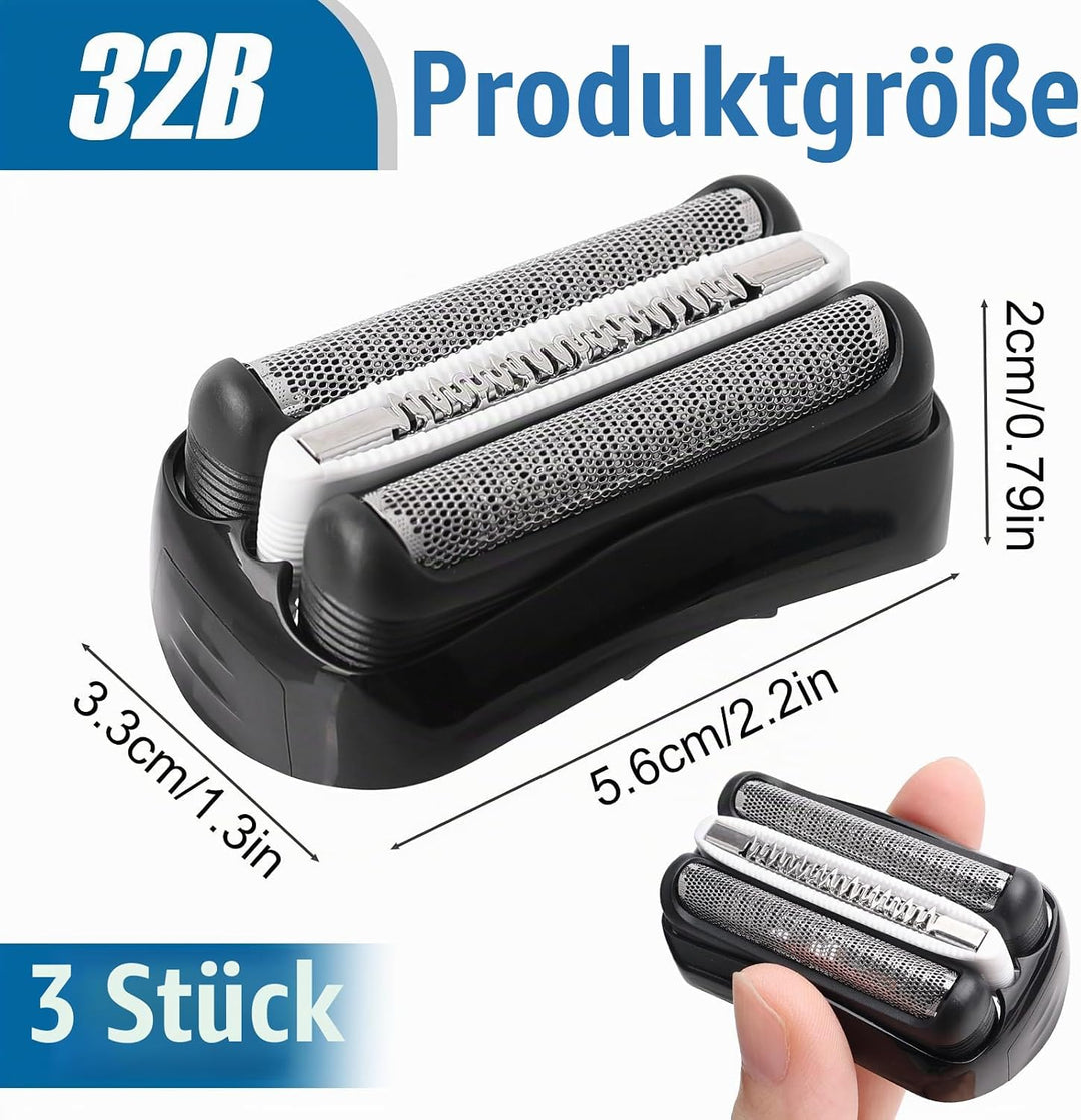 3 Stück 32B Scherkopf Kompatibel Mit Br*un Series 3, Elektrischer Rasierkopf S3, Ersatzscherteil Ras