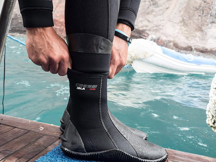 Cressi Isla Boots - Unisex Tauchschuhe aus Neopren Shwarz mit Gummisohle 5mm XL, 5mm XL