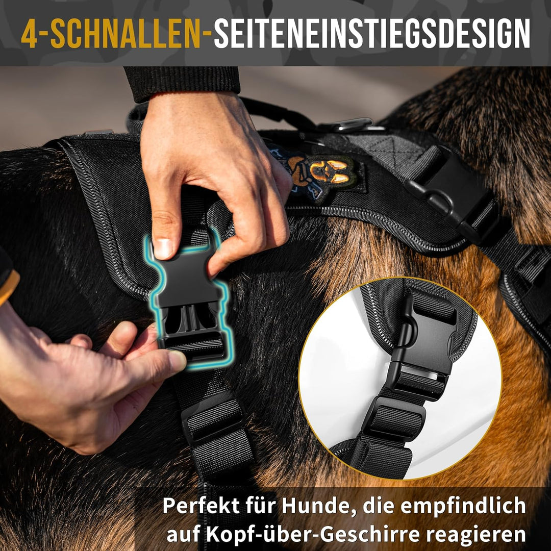 OneTigris Hundegeschirr Kleine Hunde, TACTILITE Taktisches Langlebig Anti Zug Geschirr, No Pull Vers