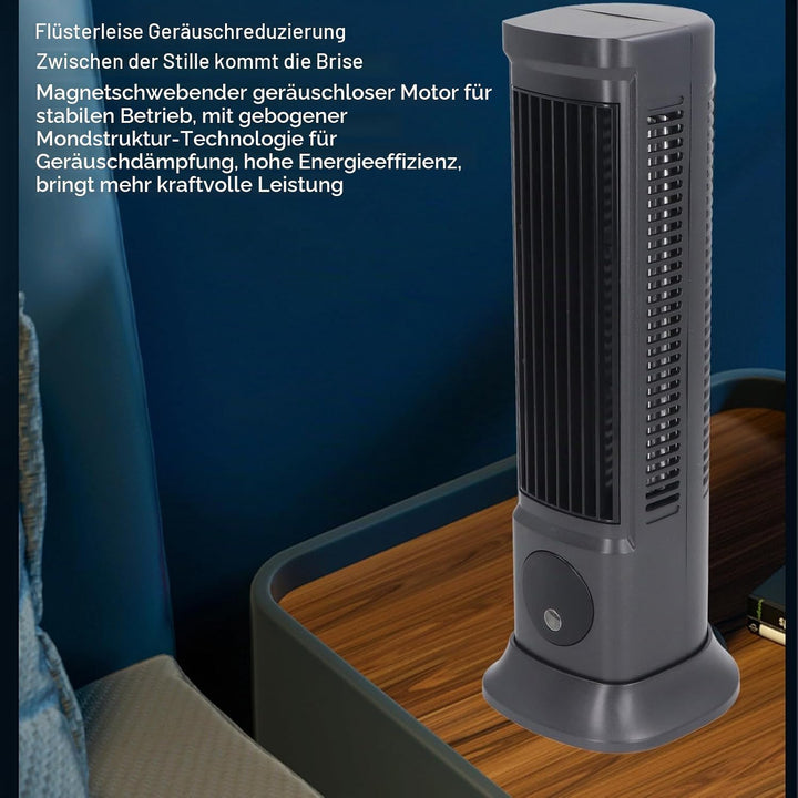 Goshyda Desktop-Turmventilator, Tragbarer Blattloser Tischventilator mit 3 Einstellbaren Geschwindig