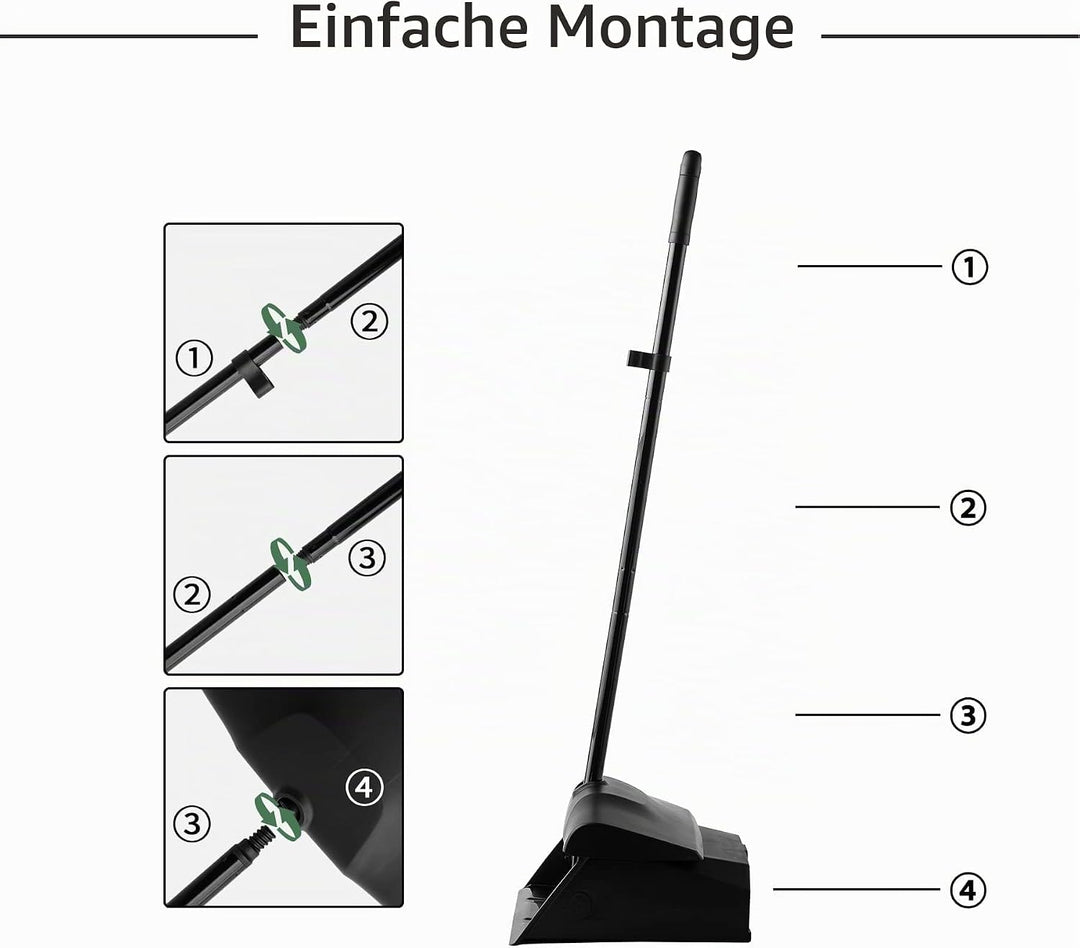 Eyliden Kommerzielles Besen und Kehrschaufelset Set mit Langem Griff, Aufrechter Kehrmaschine und Ke