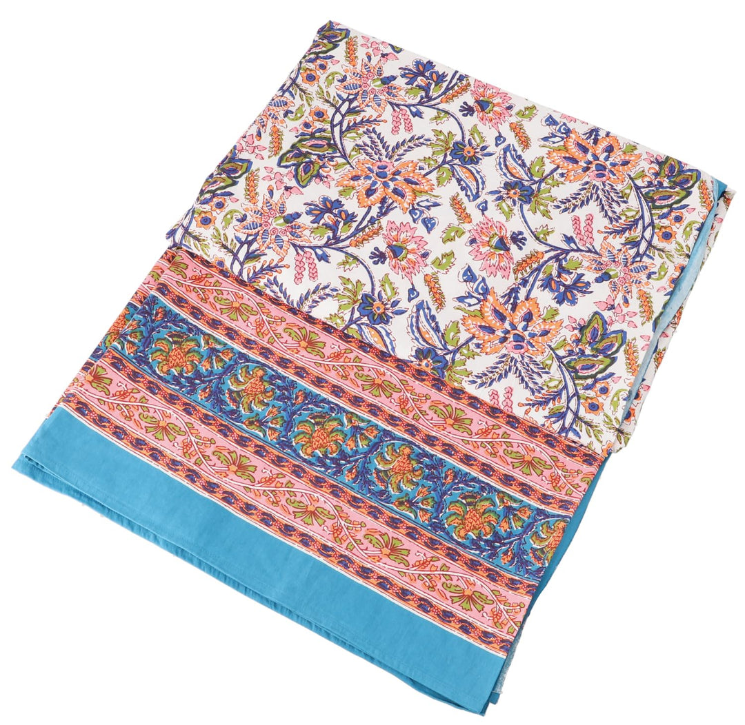 GURU SHOP Blockdruck Tagesdecke, Bett &amp; Sofaüberwurf, Handgearbeiteter Wandbehang, Wandtuch - Design