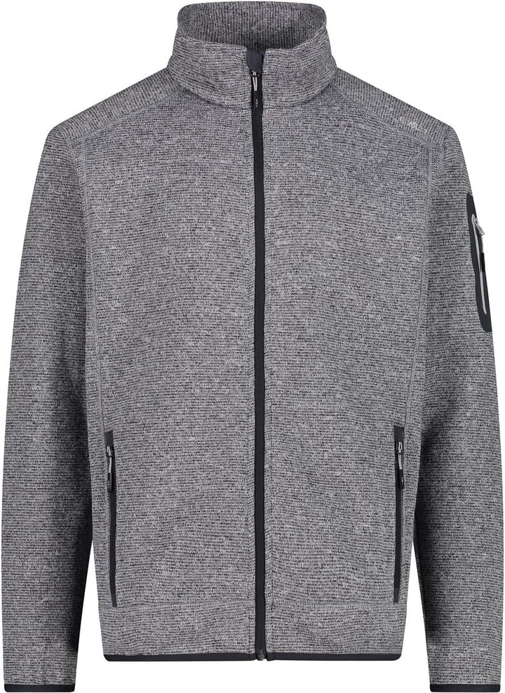 CMP Herren Knit tech mélange Fleece Jacket Fleecejacke 58 Eis-Titan-Schwarz, 58 Eis-Titan-Schwarz
