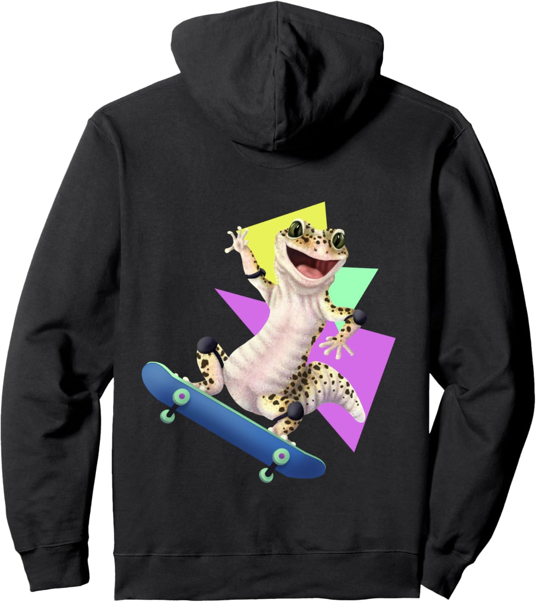 Skateboard Leopardgecko Pullover Hoodie