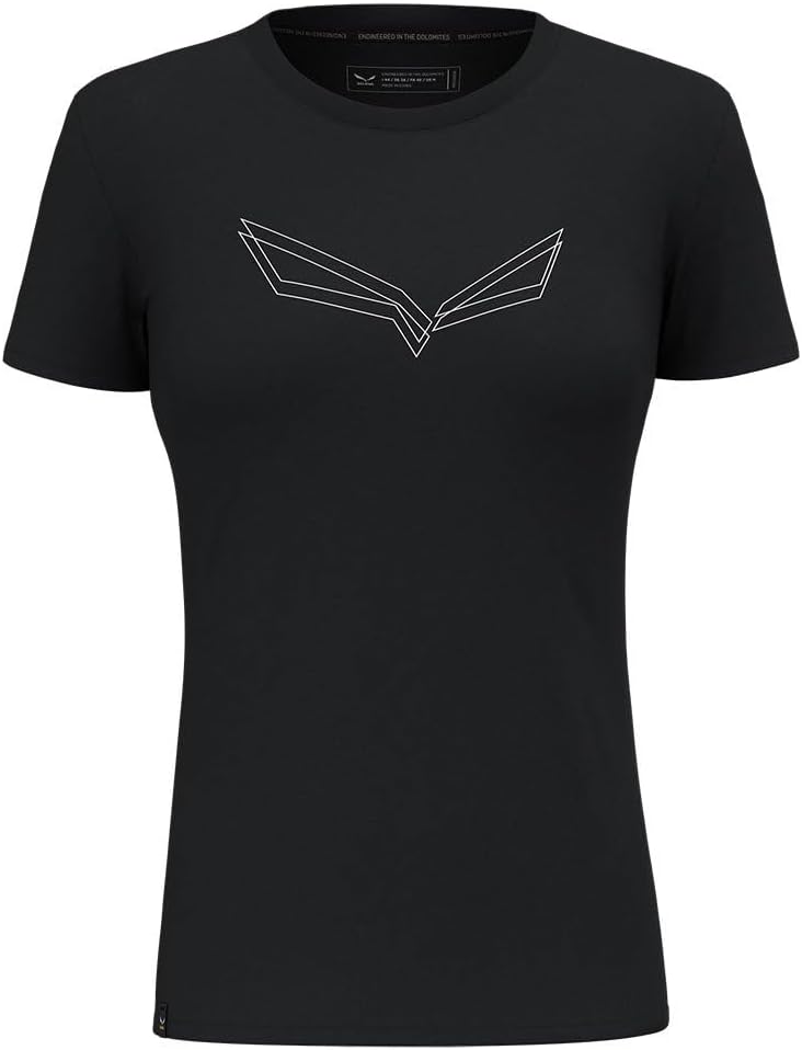 Salewa Unisex Pure Eagle Frame Dry T-Shirt Women Sporty (1er Pack) S Black Out Melange, S Black Out