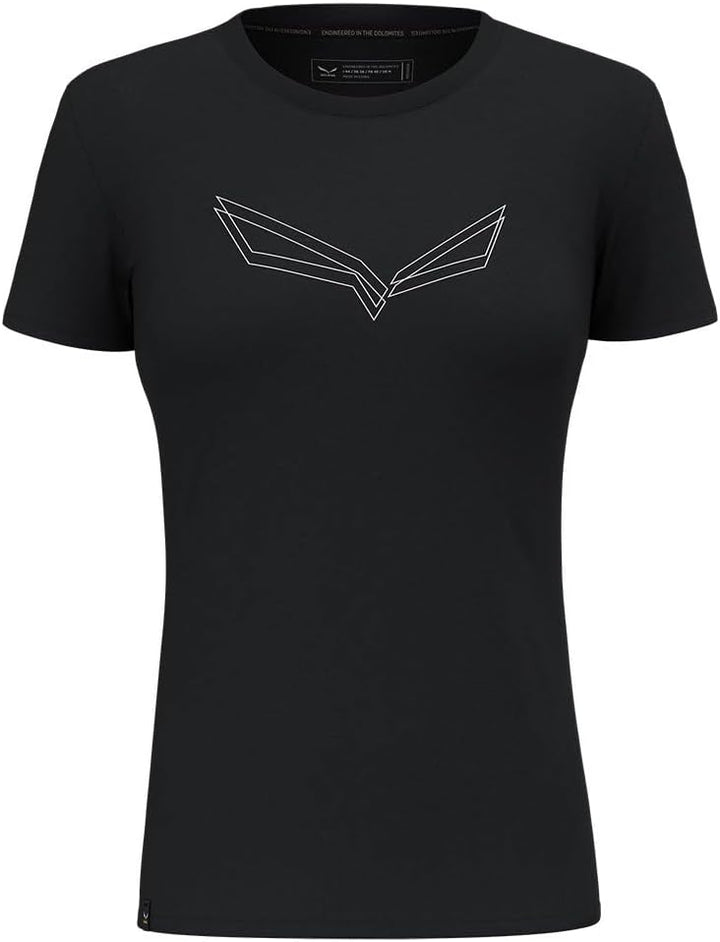 Salewa Unisex Pure Eagle Frame Dry T-Shirt Women Sporty (1er Pack) S Black Out Melange, S Black Out