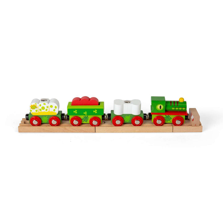 Bigjigs Rail Dino Lokomotive mit Waggons