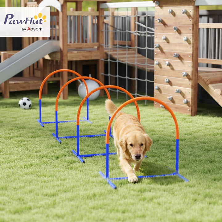 PawHut Hunde-Agility-Trainingsgeräte, Hund Agility Set, 4-teilges Agilityset für ältere Hunde, Hunde