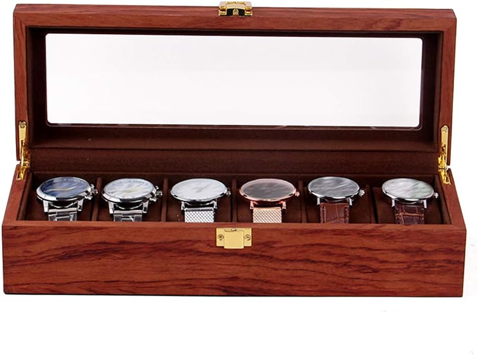 soudesileim 6 uhren aufbewahrungsbox holz, Uhrenbox mit Herausnehmbaren uhrenhalter, watch box mit G