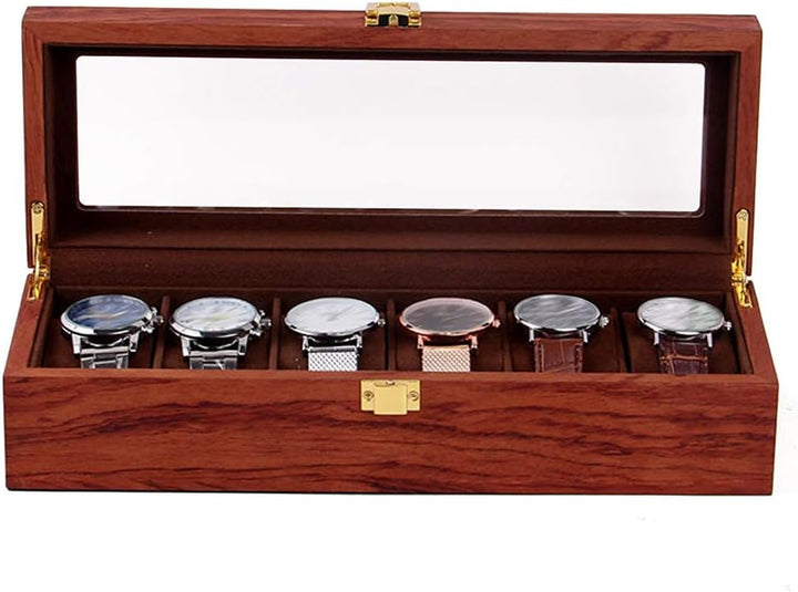 soudesileim 6 uhren aufbewahrungsbox holz, Uhrenbox mit Herausnehmbaren uhrenhalter, watch box mit G