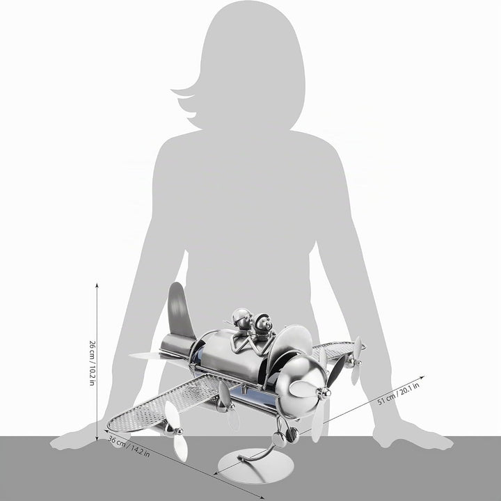 BRUBAKER Flaschenhalter Paar im Flieger Metall Skulptur Geschenk mit