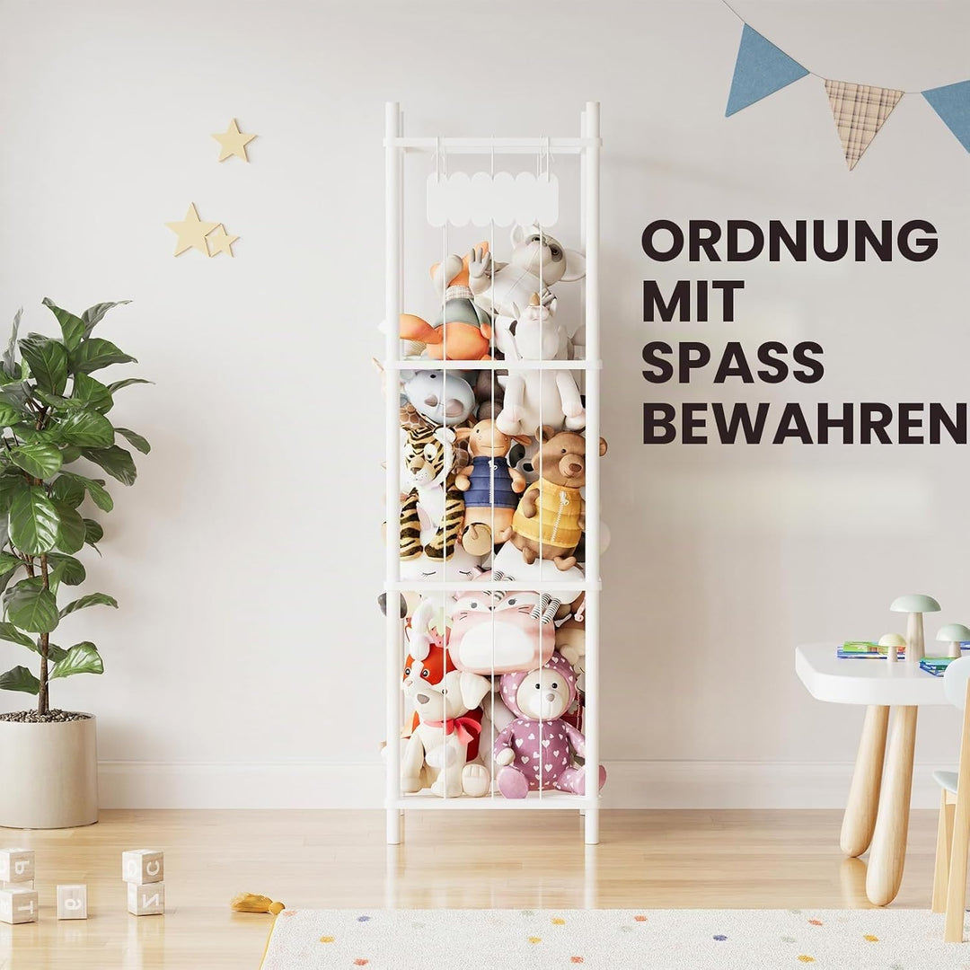 SpaceAid Stofftier Aufbewahrung Holz, Kuscheltier Zoo Organizer, Grosser Plüschtier Aufbewahrung Käf