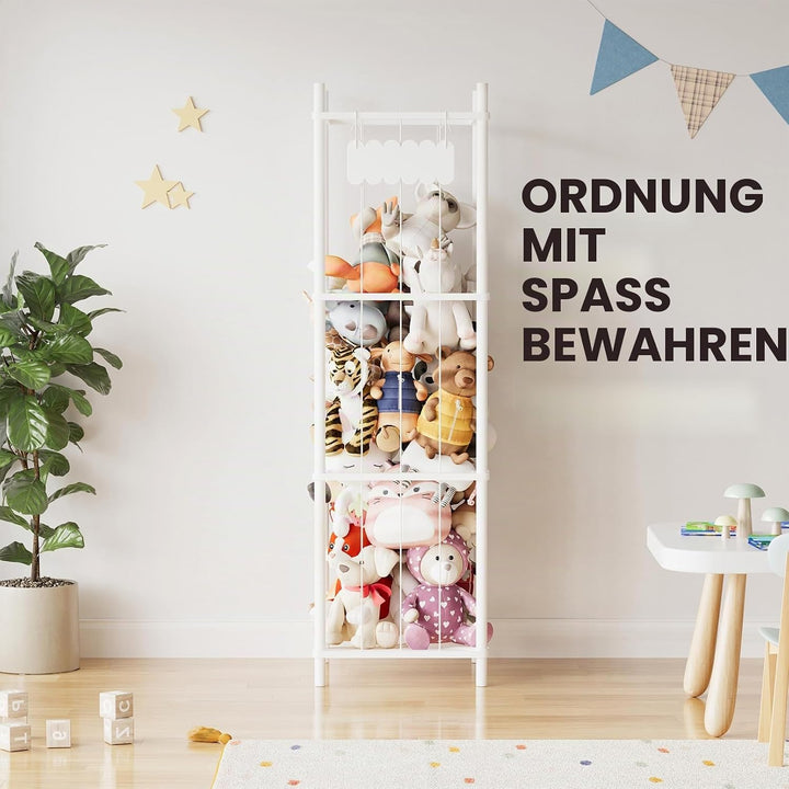 SpaceAid Stofftier Aufbewahrung Holz, Kuscheltier Zoo Organizer, Grosser Plüschtier Aufbewahrung Käf