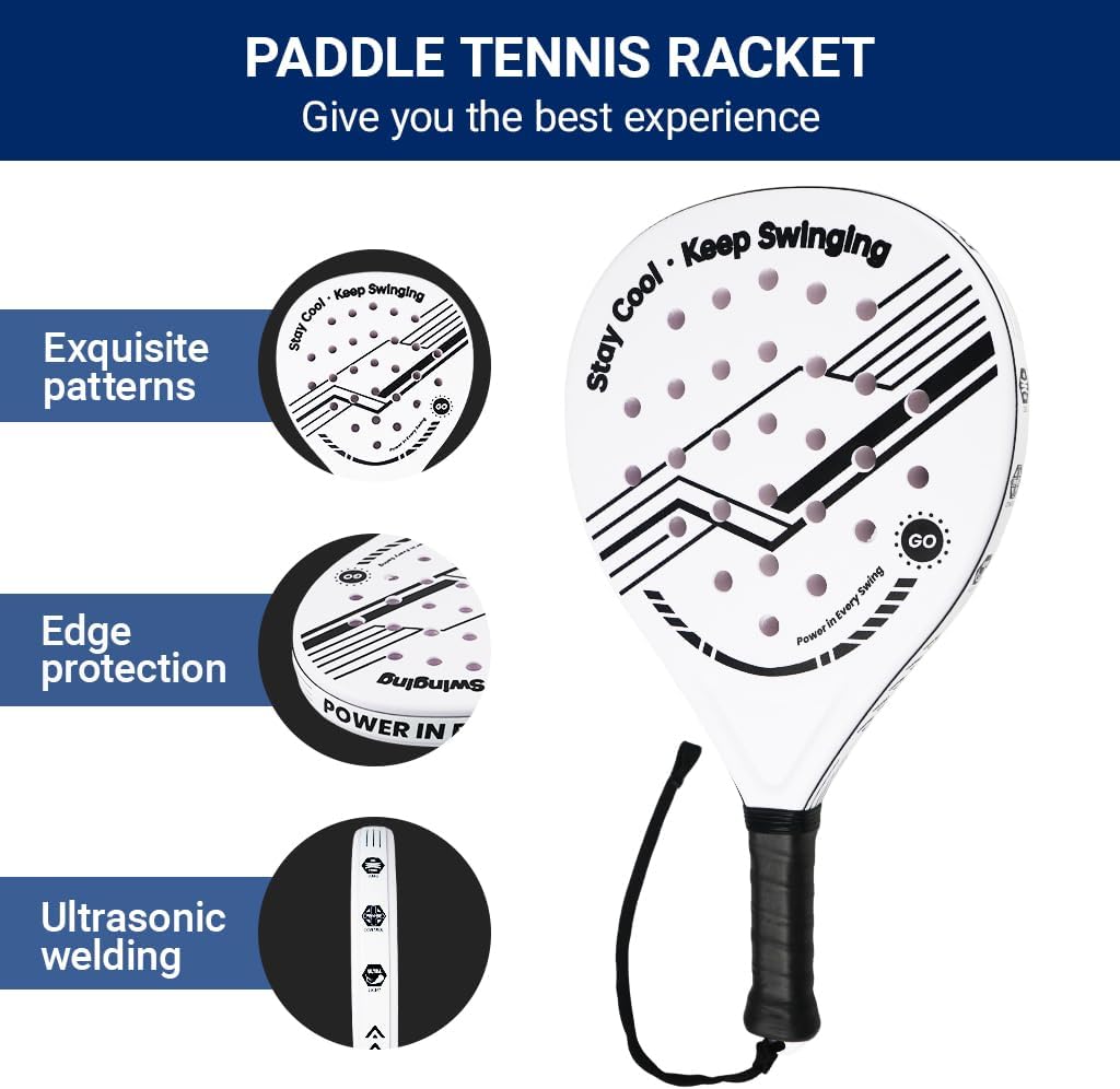 Padelracket 2er-Set mit ABS-Oberfläche und Eva-Schaumkern, für Erwachsene, inklusive Zwei Bällen und