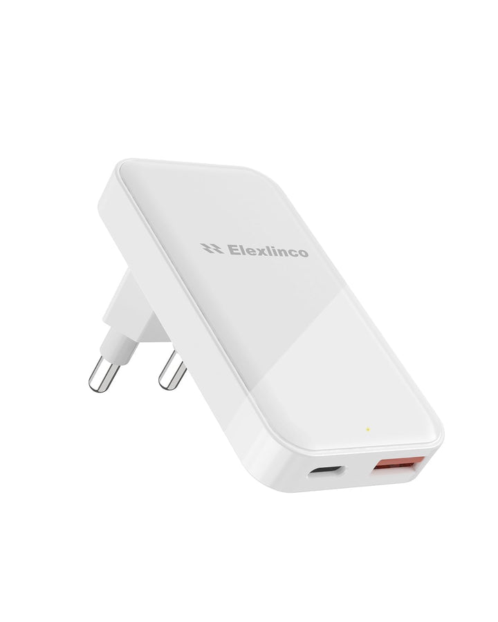 USB C Ladegerät 35W, Elexlinco 2-Port Schnell Kompakt Netzteil, PD 3.0 USB C Power Adapter Ladesteck