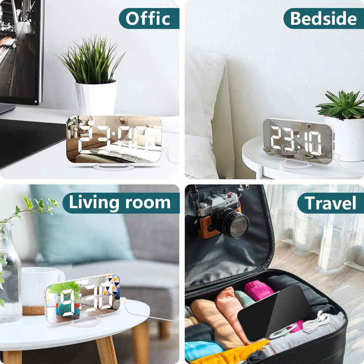 U-picks Wecker Digital, LED Digitale Uhr, 6,5" Digitaler Wecker Tischuhr mit Snooze, Verstellbare He