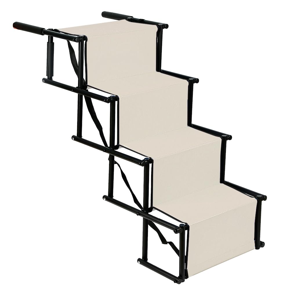 Hunderampe, Hunderampe Auto Klappbar, Hund Auto Rampe, Hundetreppe, Maximale Belastung 75 kg, Einste