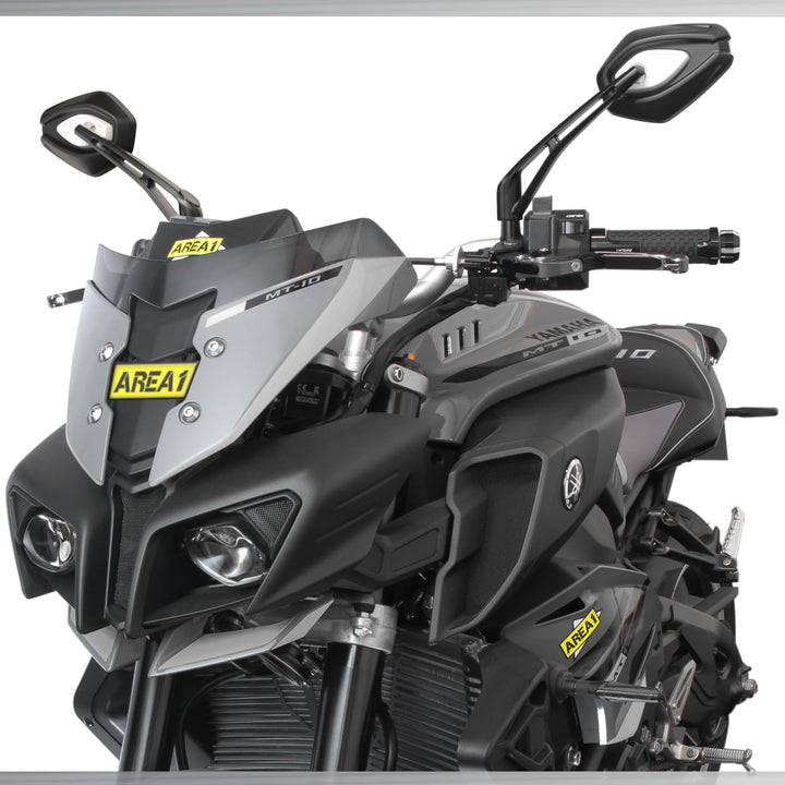 Area1 Universal Motorrad Rückspiegel Paar e-geprüft 2x M10 Rechtsgewinde + Linksgewindeadapter, komp