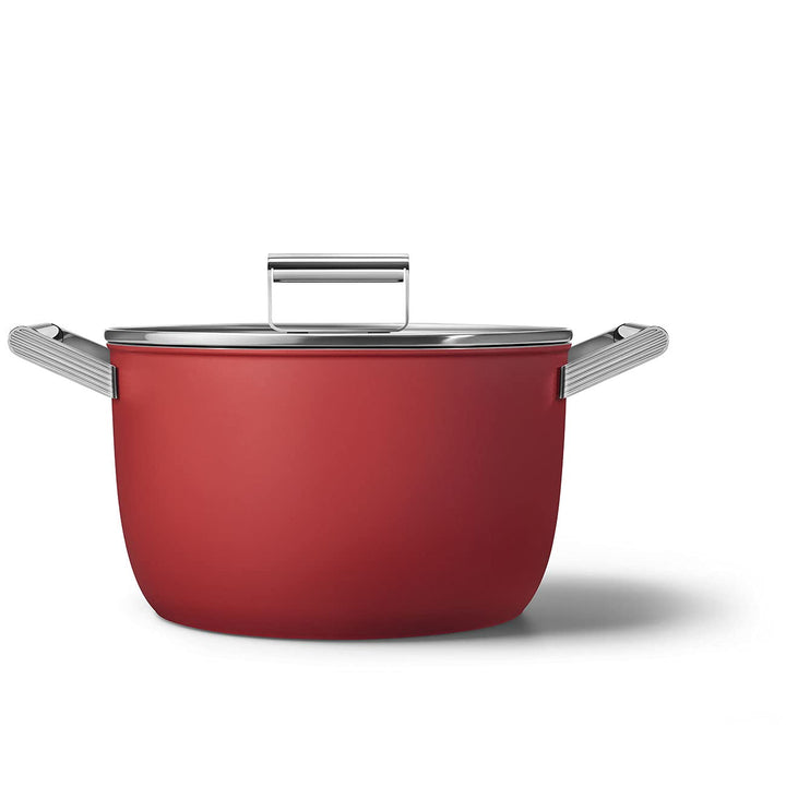 Smeg, Antihaft-Bräter CKFC2611RDM, Durchmesser 26 cm, Seitengriffe aus Edelstahl, für alle Herdarten