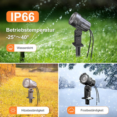 MEIKEE Solarstrahler für Aussen 3 Stück 2700K Warmweiss Solarlampen für Aussen 5000MAH IP66 Wasserdi